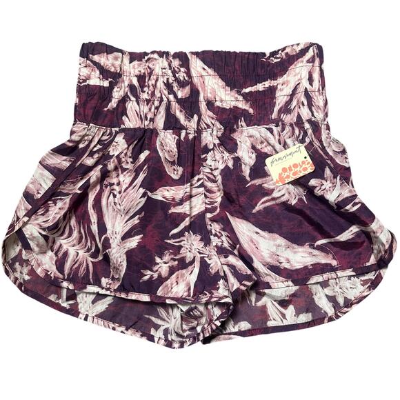 Free People Pants - Free People Movement The Way Home Purple Floral Printed Shorts NEW